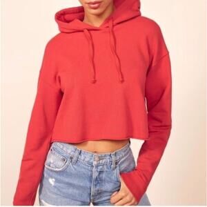 Reformation Jeans Red Cropped Hoodie